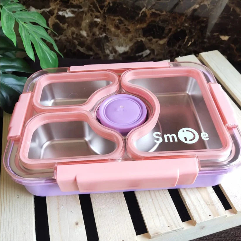 Leak - Resistant Lunch Bento Box (4 Grid) with Bowl