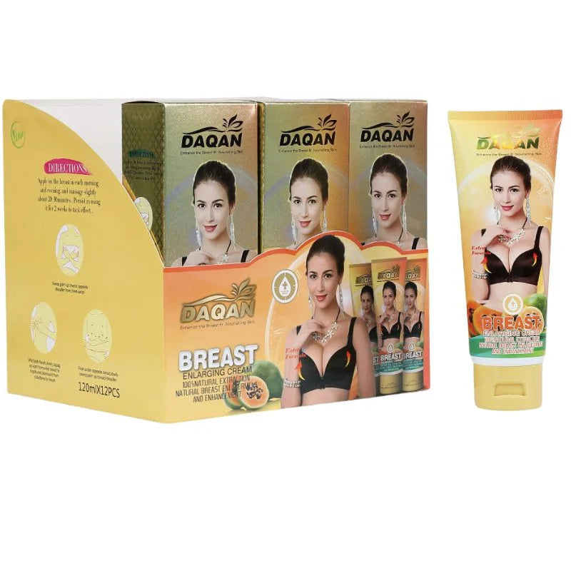 Daqan Papaya Extract Breast Enlarging Cream | Organic Breast Enhancement & Skin Elasticity Booster