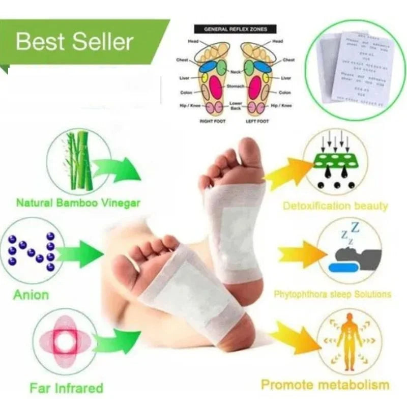 10pcs | Kinoki Detox Foot Pads| Natural Cleansing Foot Patches for Stress Relief & Better Sleep