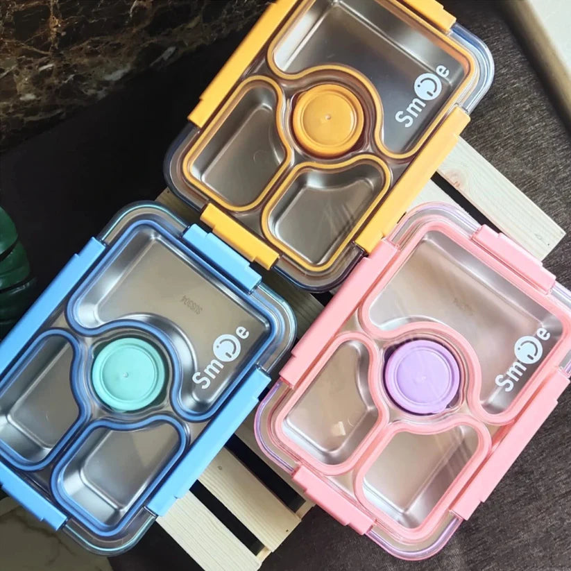 Leak - Resistant Lunch Bento Box (4 Grid) with Bowl
